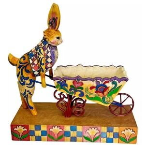 Jim Shore 2004 "A Bunny's Work is Never Done" Easter Bunny Wheelbarrow